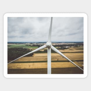 Aerial close-up of windmill turbine Sticker